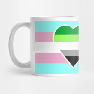 Transgender Pride Flag with Aromantic Heart (White-Stripe Variant) Mug